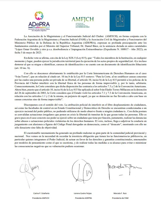 Comunicado magistrados