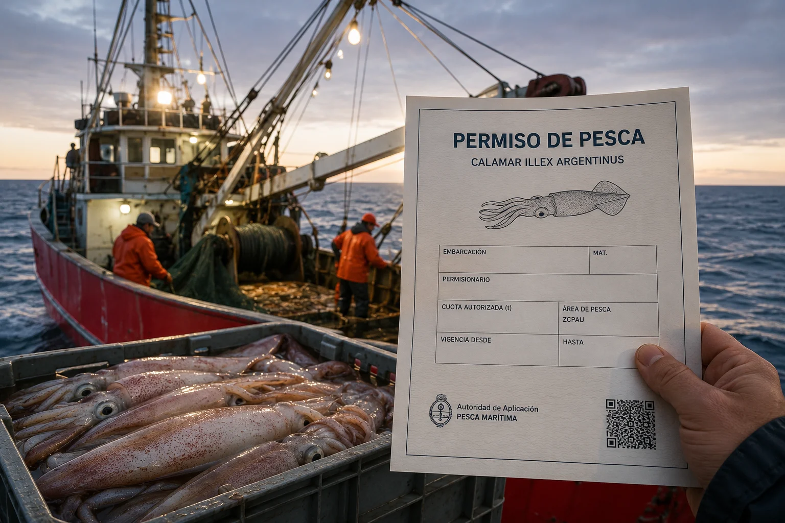 Nuevos permisos de pesca de calamar.