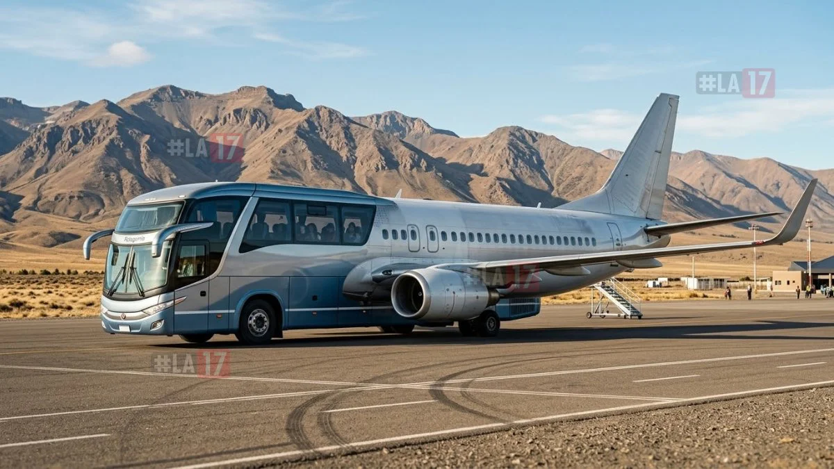 Colectivo y avión mix imagen ilustrativa generada por LA17