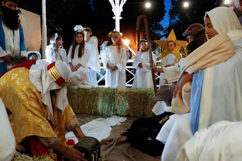 Pesebre viviente en Trelew