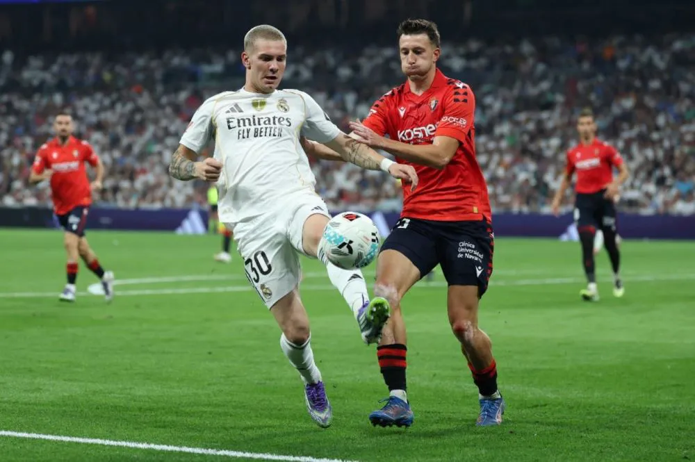El juvenil argentino jugó sus primeros minutos en el Real Madrid.