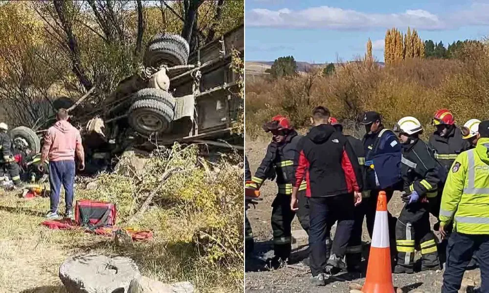 Camionero accidentado en junín de los Andes