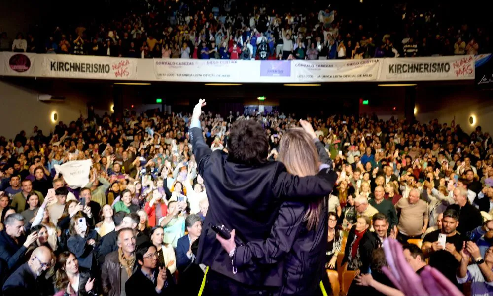 Javier Milei en acto de campaña