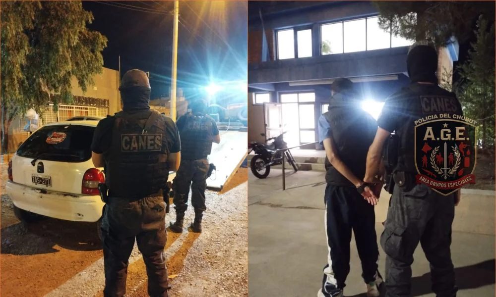 Persecución en Trelew con droga y un cargador