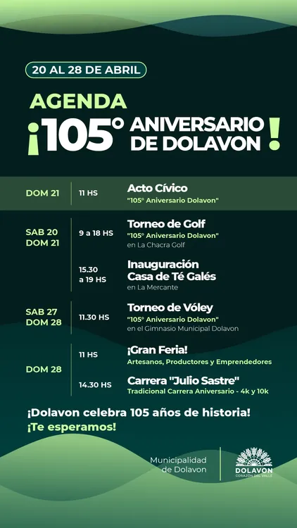 Agenda 105 aniversario 