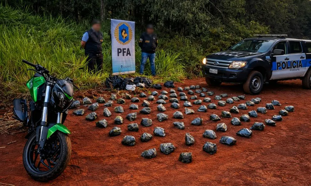 Escapó por un camino de tierra y abandó 71 kilos de droga. Imagen reeditada y mejorada por #LA17
