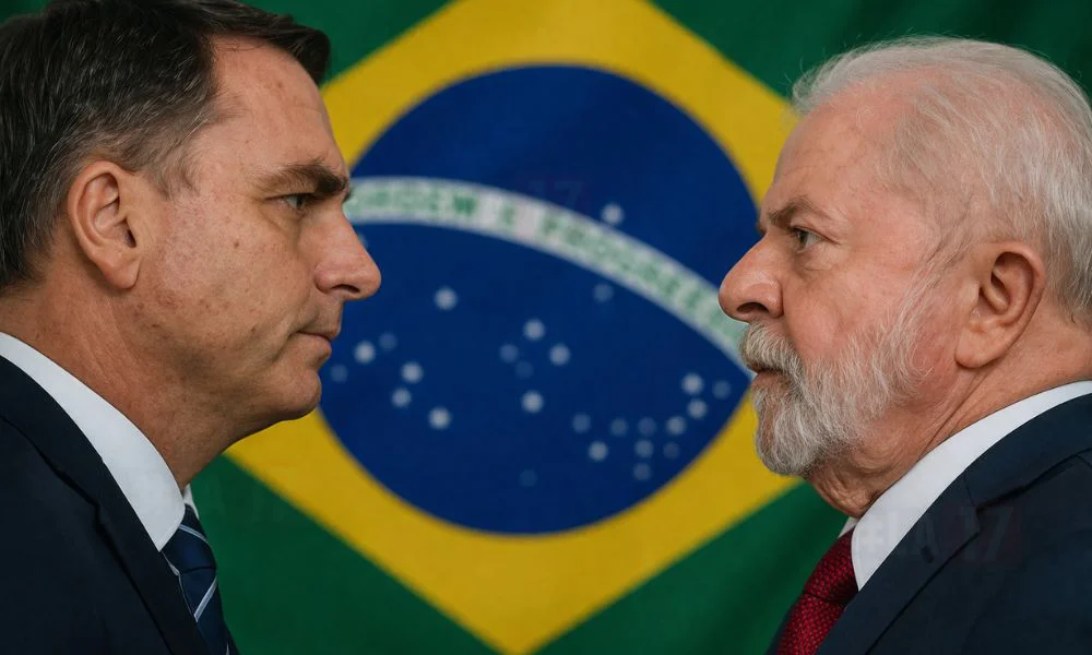 Flavio Bolsonaro y Lula da Silva. Imagen creada con IA generativa por #LA17