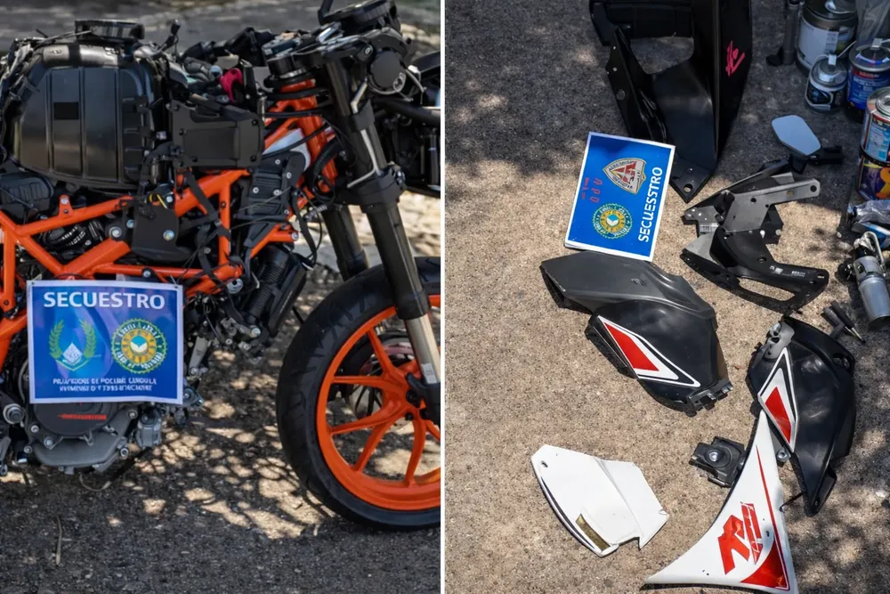 moto robada y partes desarmadas