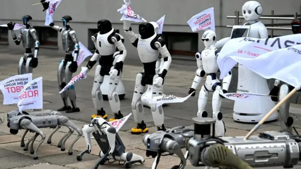 Manifestación de Robots
