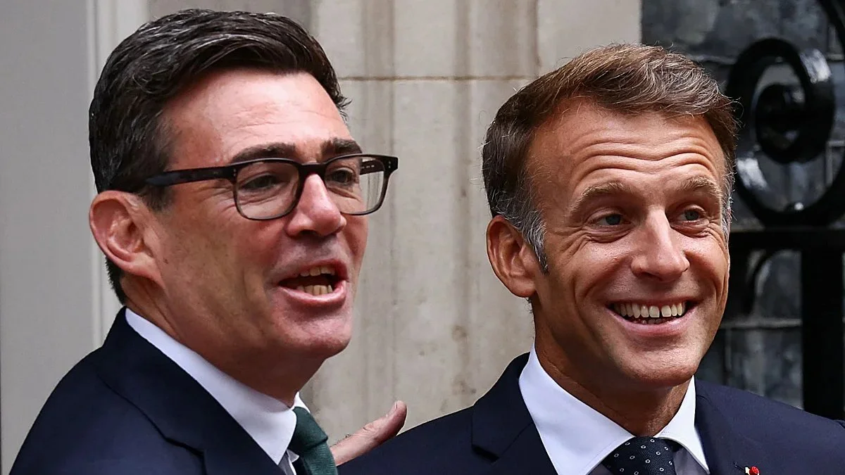 Andy Burnham y Emmanuel Macron. Foto REUTERS/El Correo