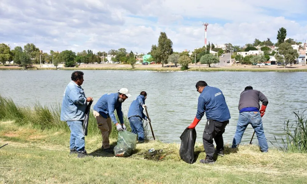 Operativo de limpieza en la Laguna Chiquichano
