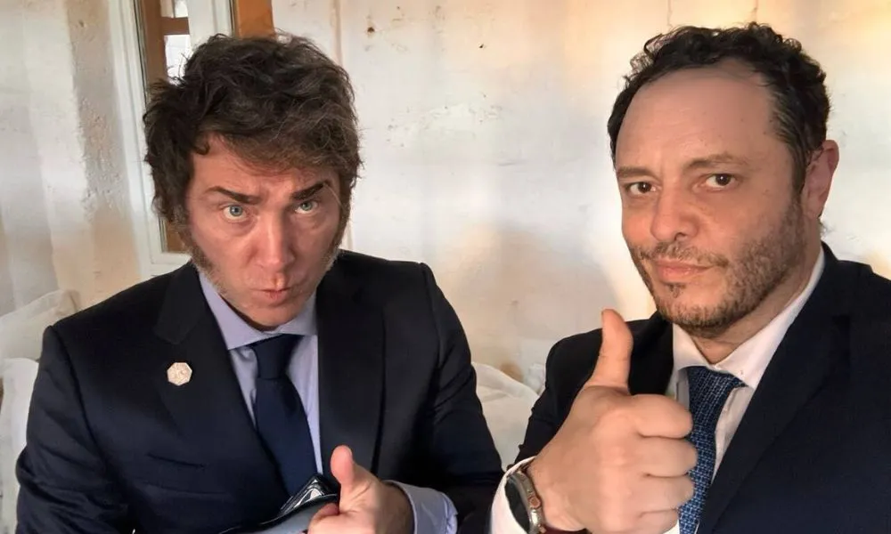 Javier Milei y Demian Reidel (Foto: X Demian Reidel/LA NACION)