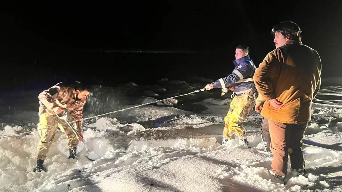 Rescatan a una familia en plena nevada