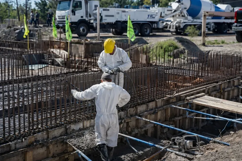 trabajos en la planta potabilizadora de Rawson