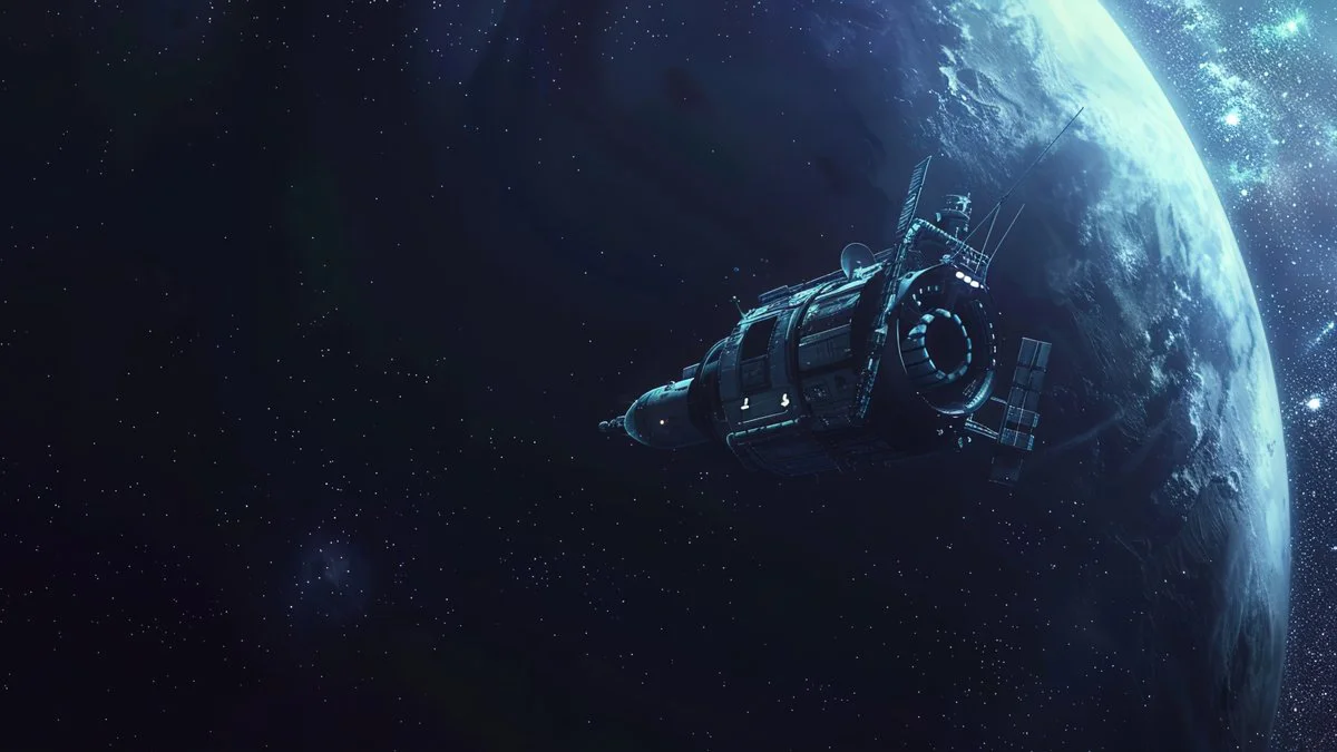Satélite en el espacio imagen ilustrativa fuente Magnific