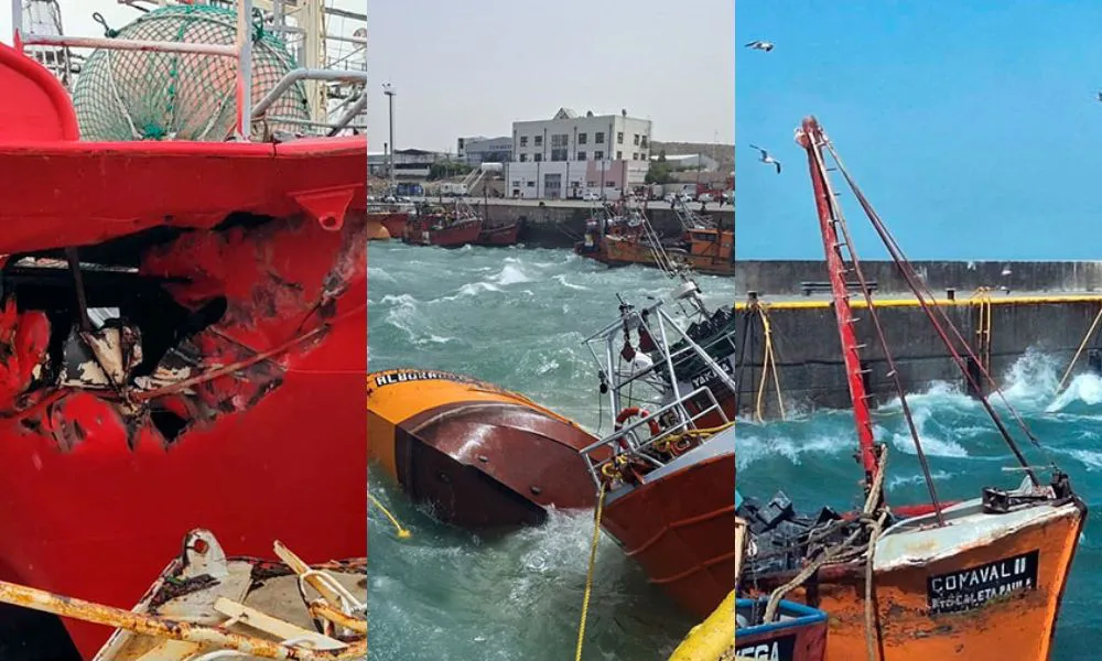 Barcos hundidos durante el temporal foto Revista Puerto