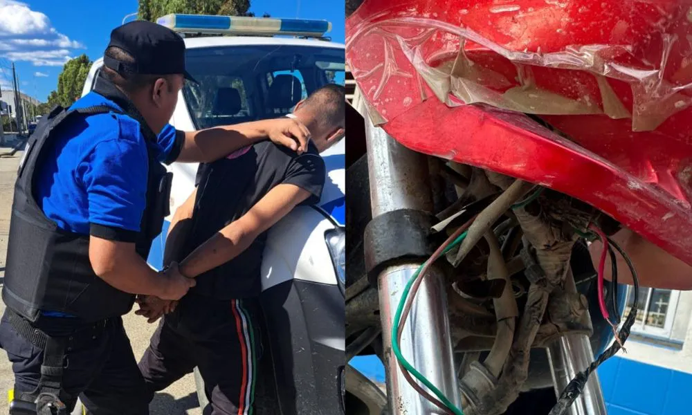 Cortó cables para llevarse una moto