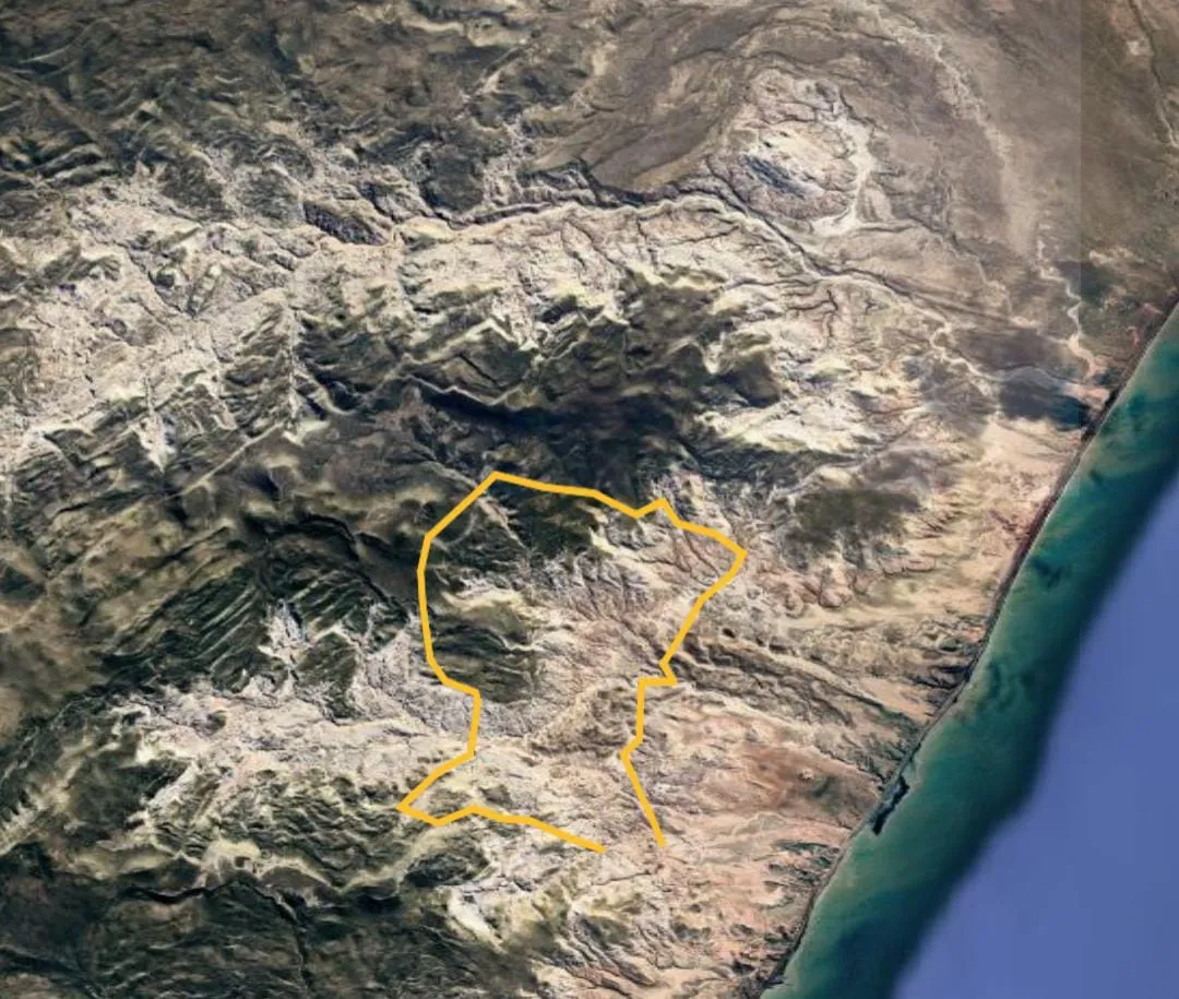 Zona en la que se busca a la pareja desaparecida en Comodoro