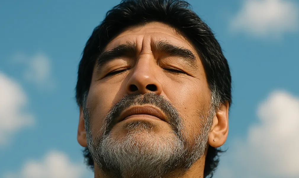 Diego Maradona imágen generada por AI y diseñadora