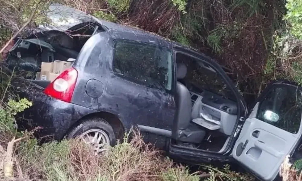 Auto involucrado en el despiste