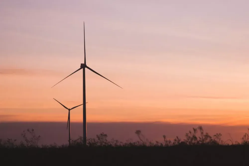 Molinos eólicos de Madryn al amanecer