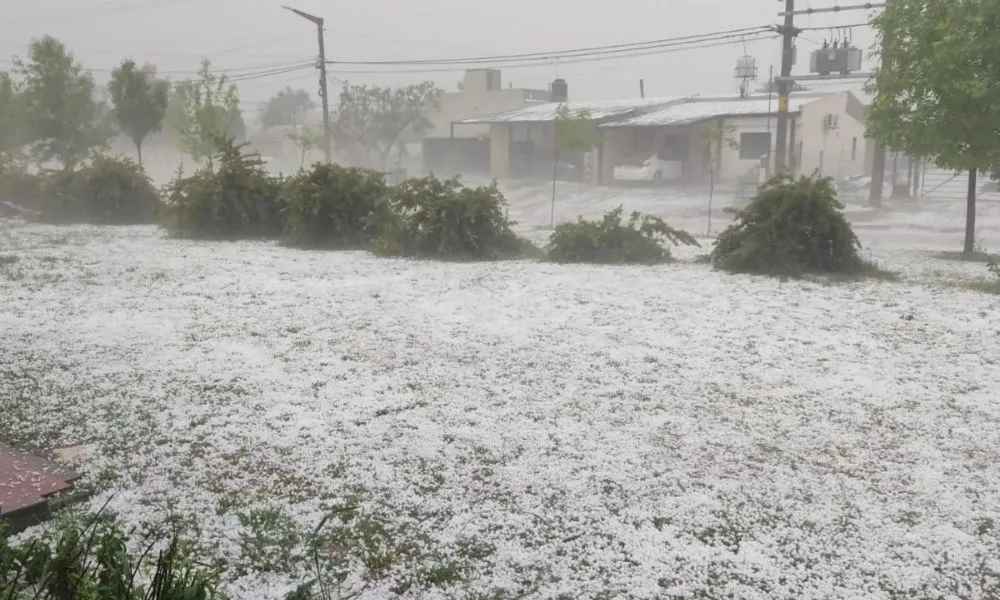 Granizo en el Valle de Calamuchita. Foto BAE Negocios