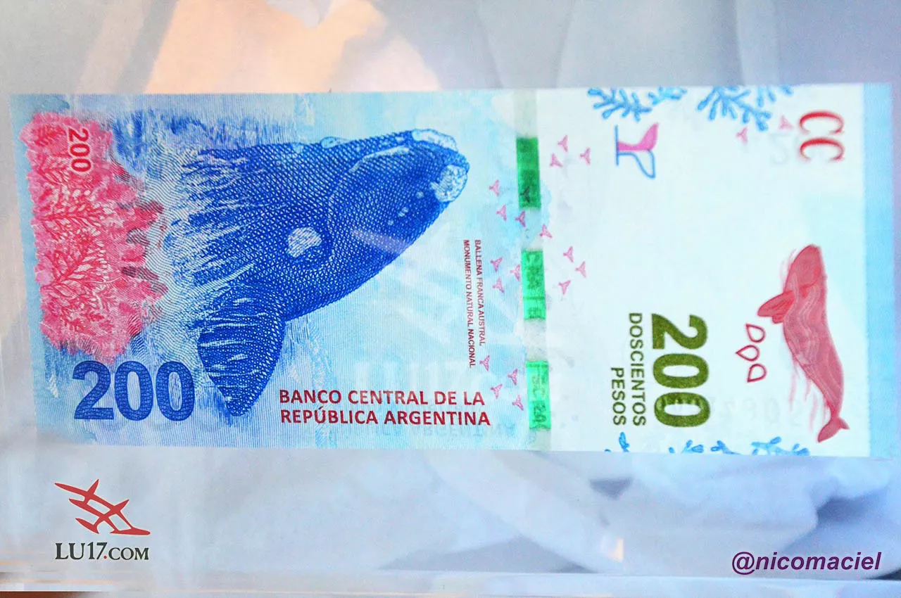 Reverso Billete de 200 pesos de curso legal argentino.