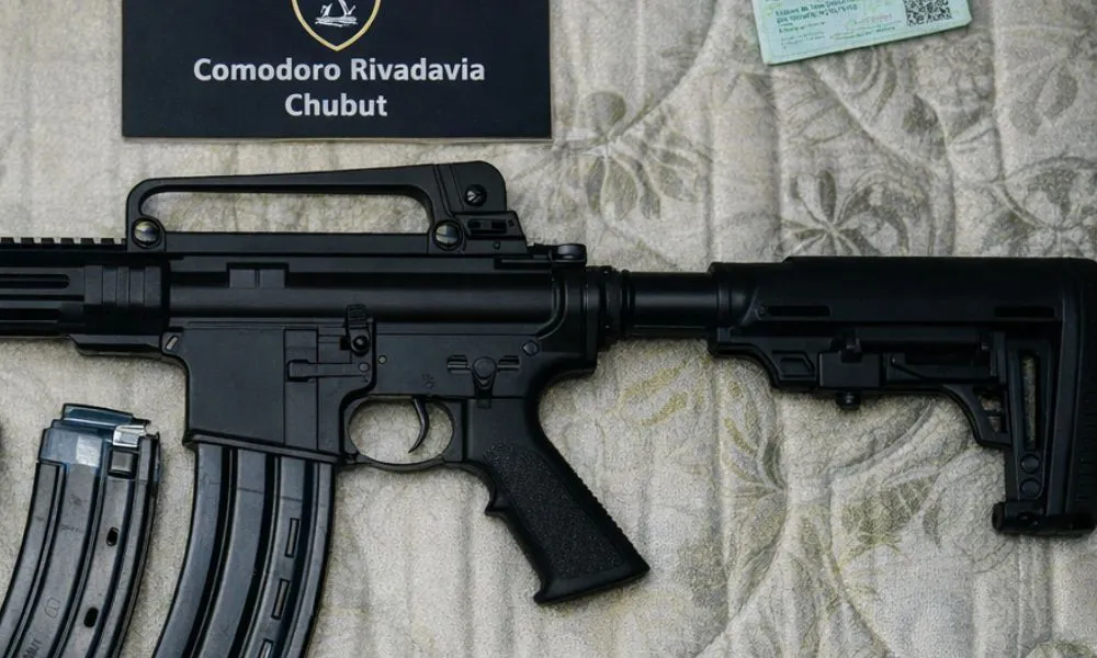 Arma secuestrada imagen reeditada digitalmente por LA17