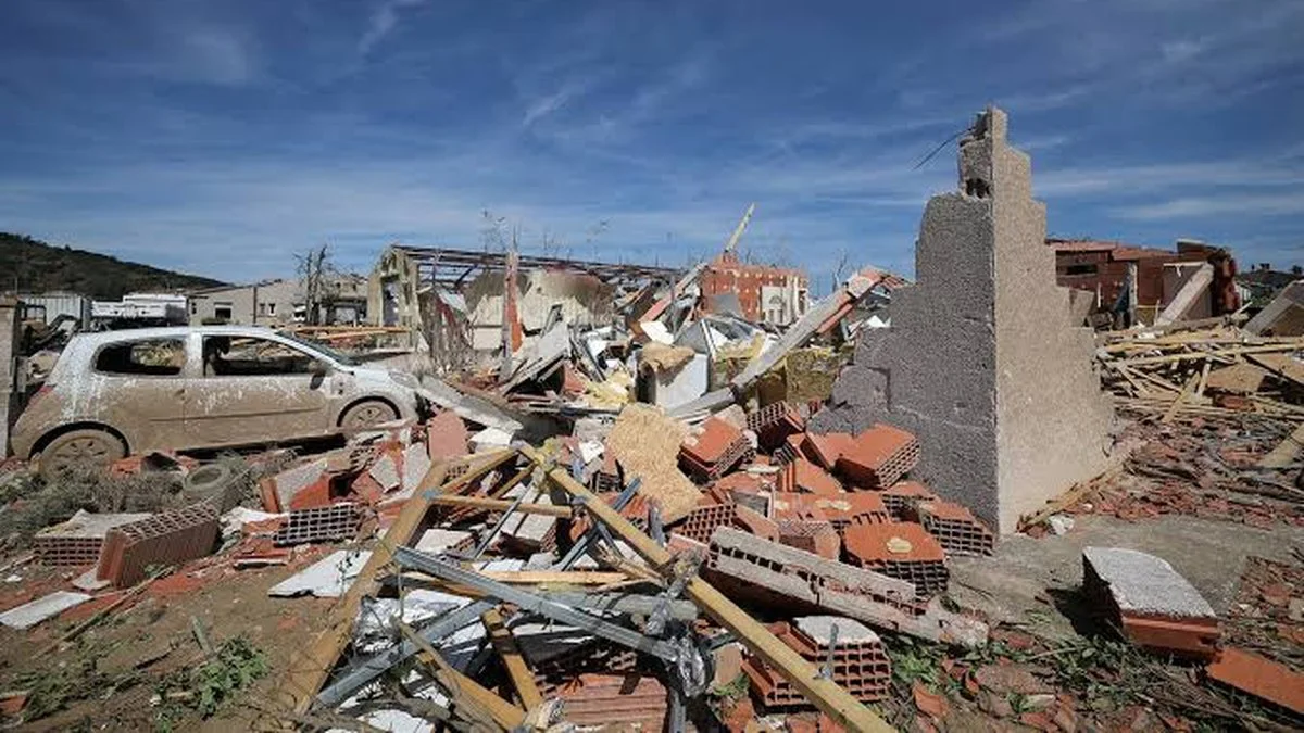 Tornado en Pomas, Francia. Foto REUTERS/Diario El Norte