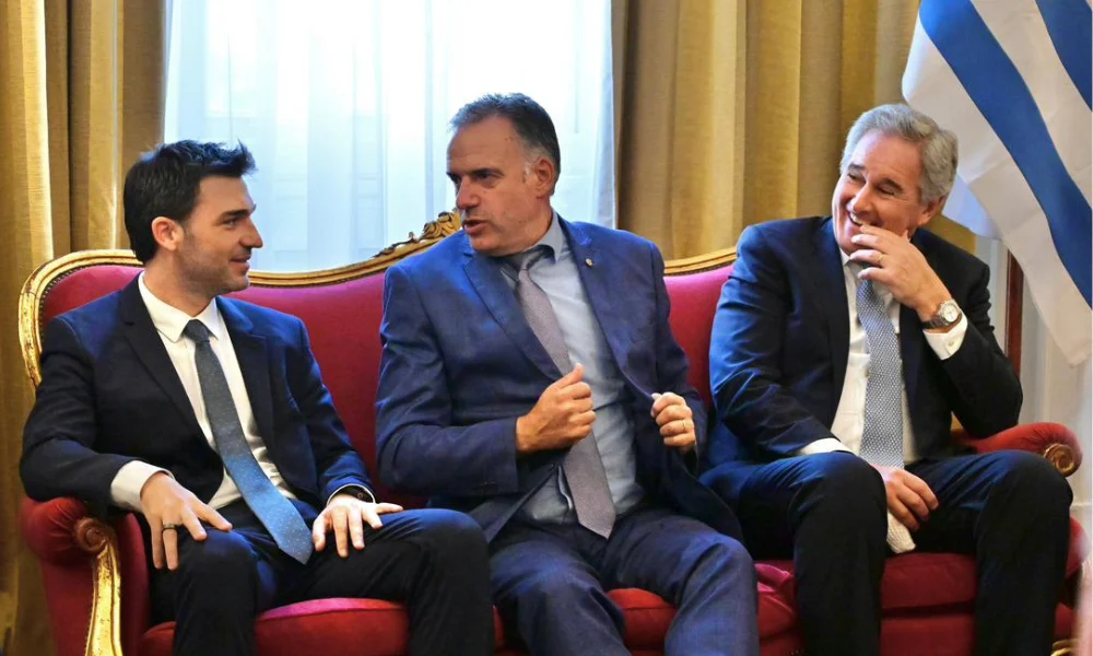 Ignacio Torres, Yamandú Orsi y Pablo Quirno