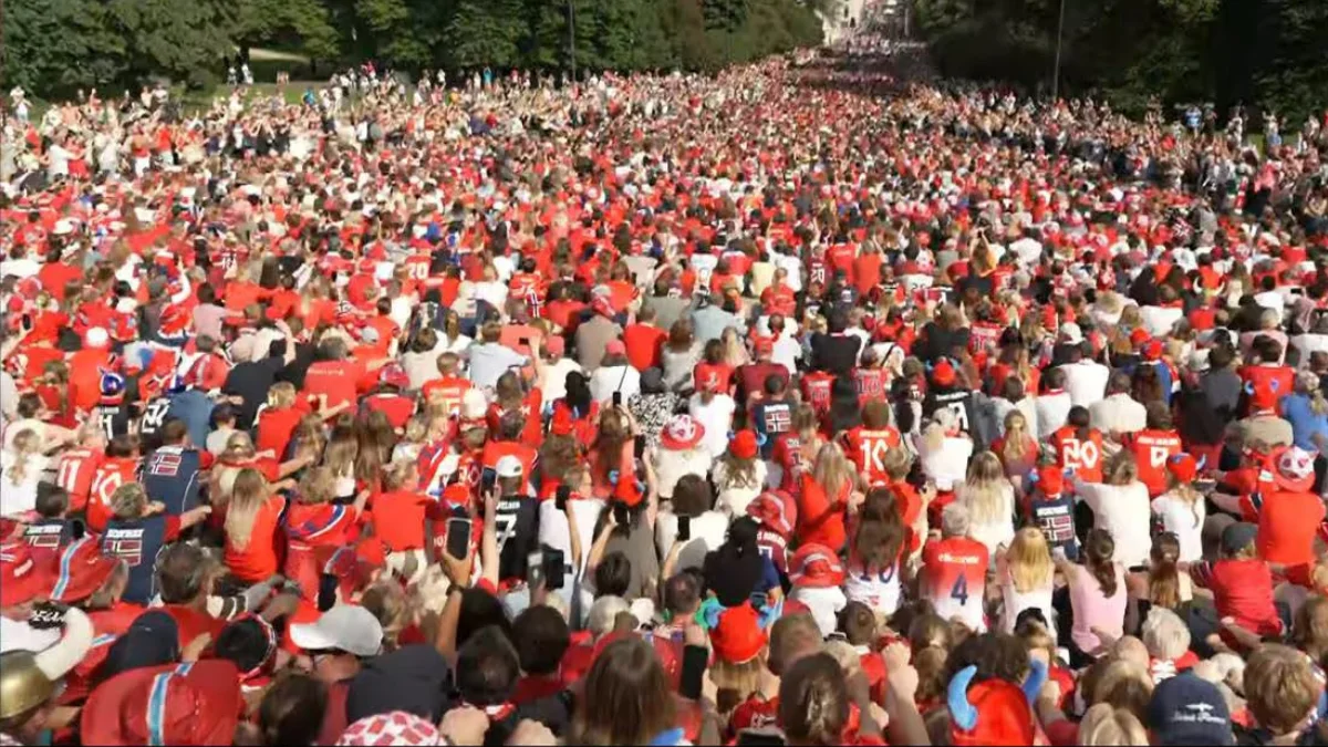 Festejos en Noruega multitud