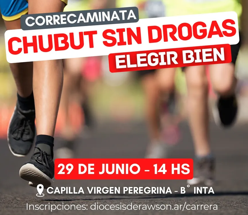 Corre caminata Chubut sin drogas