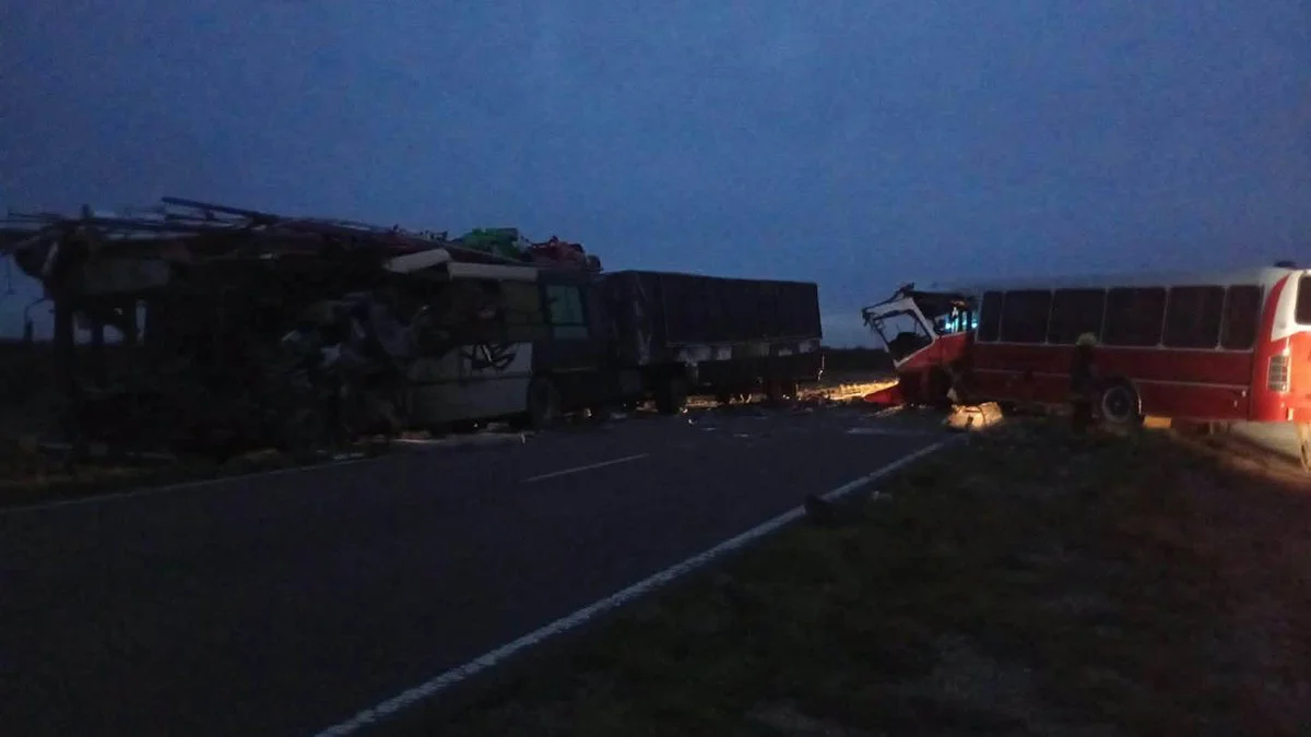 Chocaron dos colectivos cerca de Conesa, en Rio Negro