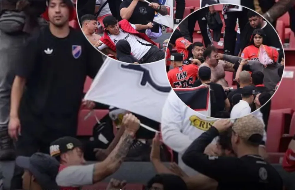 La atención se centró en la tribuna norte, donde se desató una pelea entre barras
