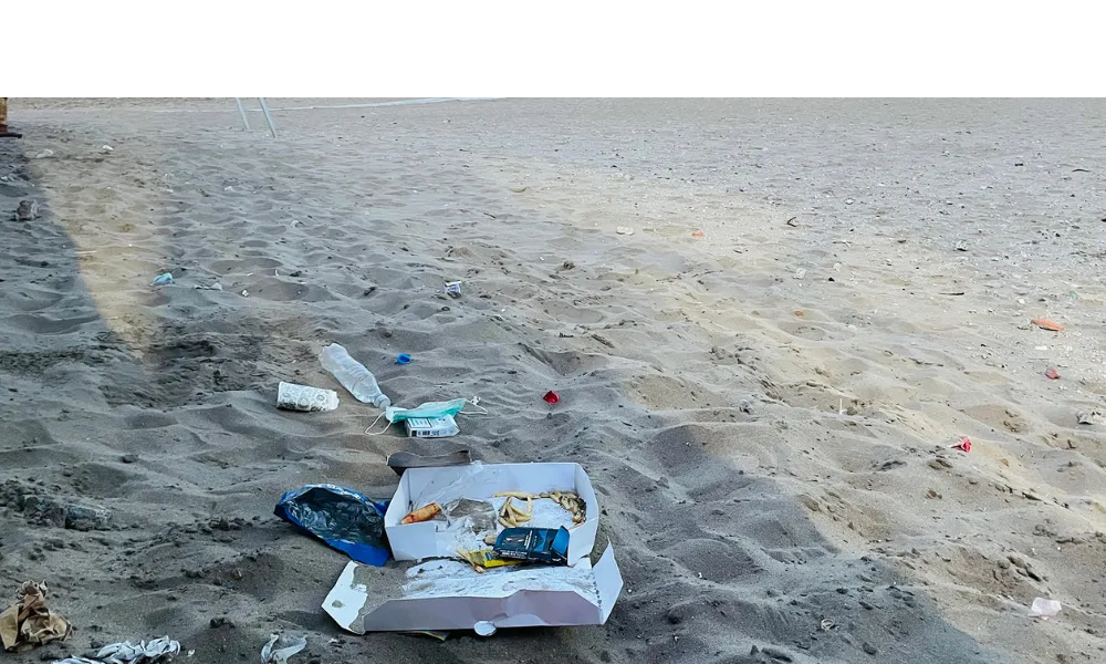 basura en la playa