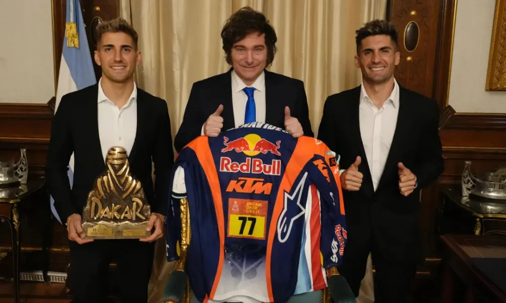 Milei y los hermanos Benavides