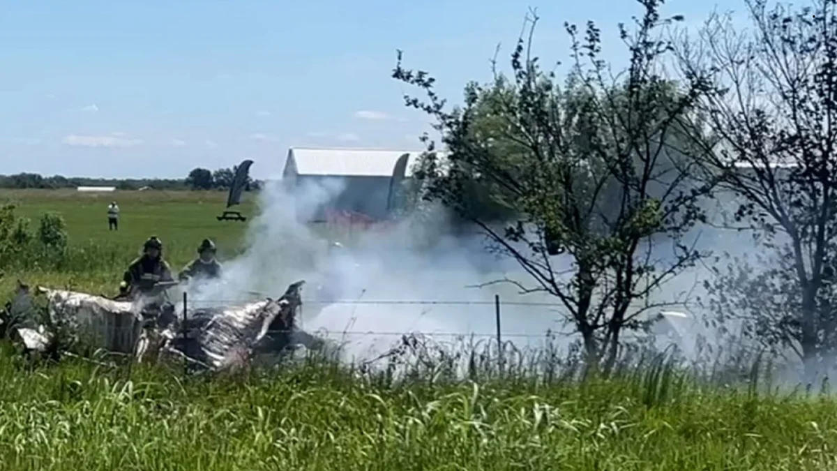 Cayón un avión cerca de Kansas