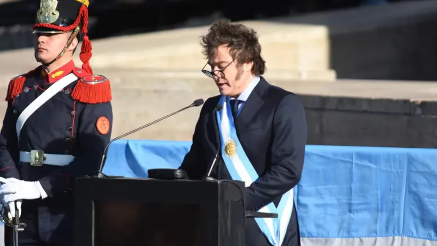 Javier Milei en Rosario en el Acto por el Día de la Bandera