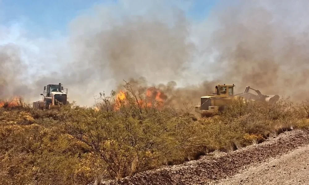 Incendio de campo en la Ruta 3