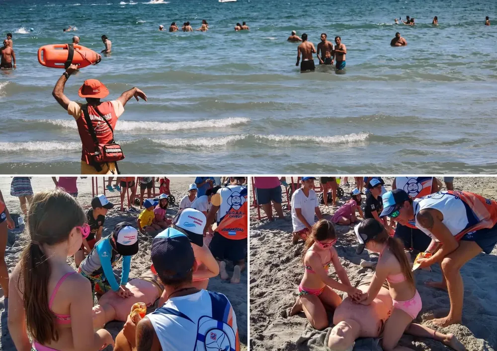 Muchas intervenciones de guardavidas por descompensaciones en Puerto Madryn
