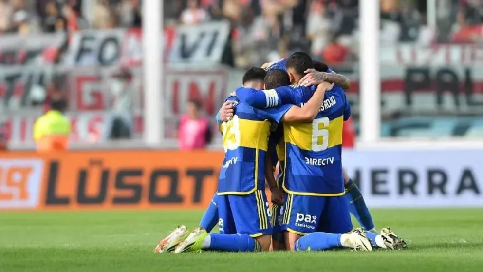 Festejo de los jugadores de Boca