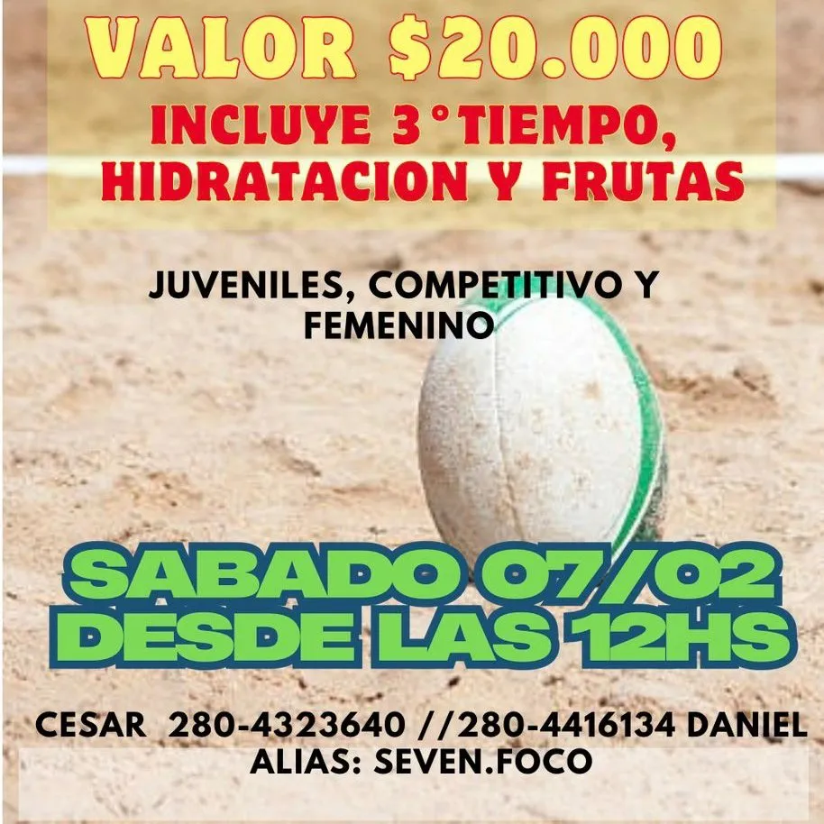 El torneo de rugby sobre arena tendrá su segunda edición este sábado en Playa Unión. 2