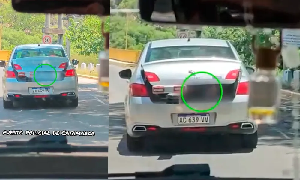 Niña transportada en baúl de auto