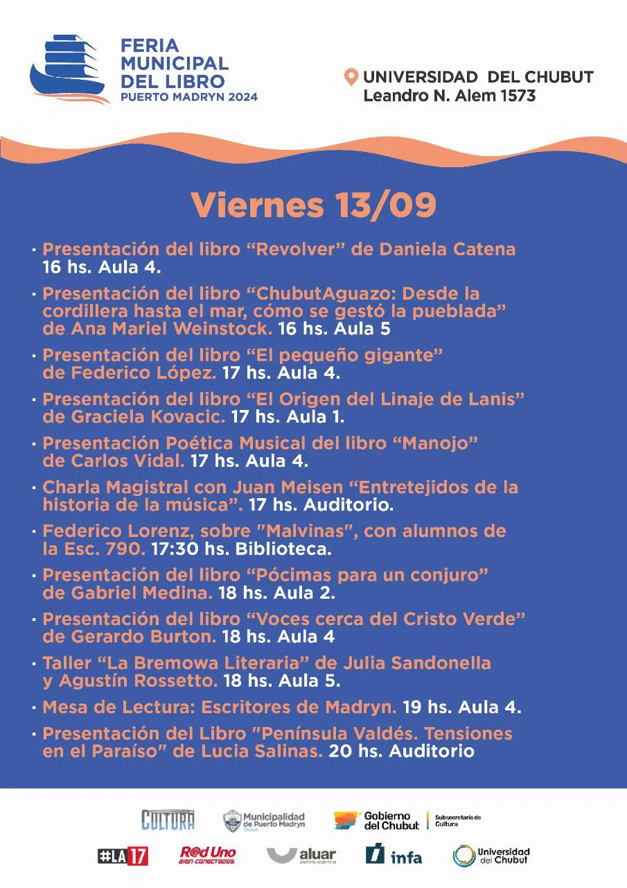 Feria del Libro de Puerto Madryn VIERNES 1