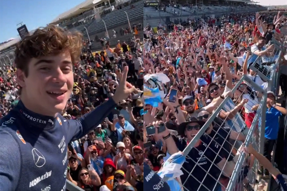 Colapinto festejó con los hinchas