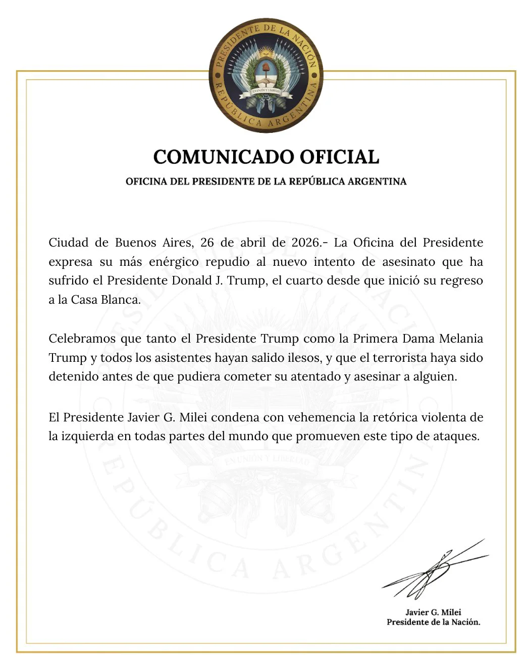 Comunicado completo