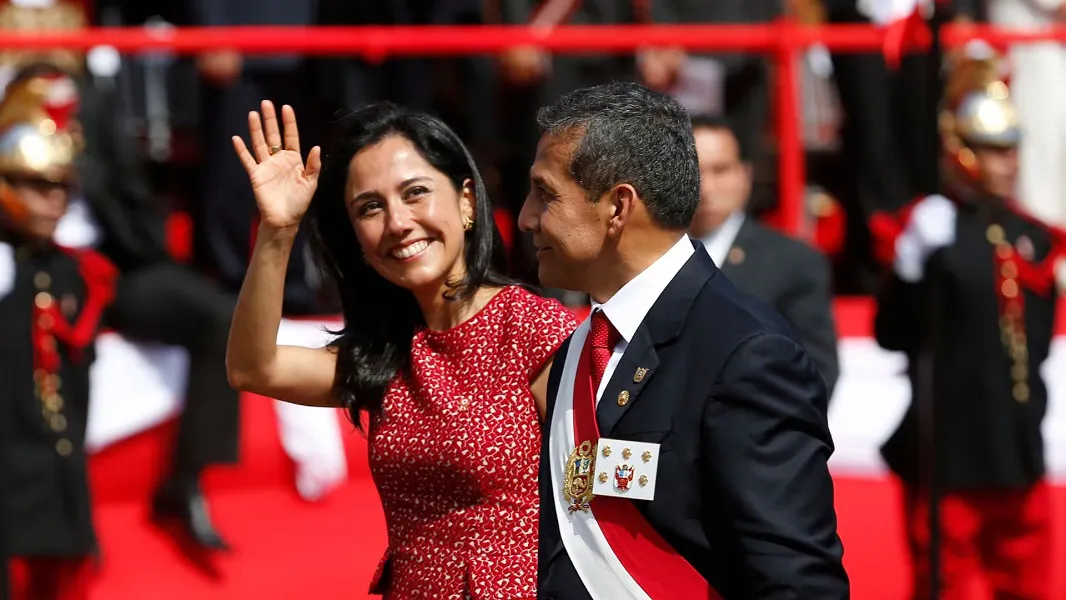 El expresidente de Peru, Ollanta Humala, junto a su esposa Nadie Heredia