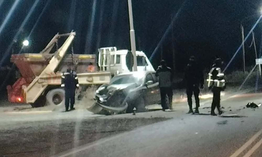 Accidente en el ingreso a Madryn