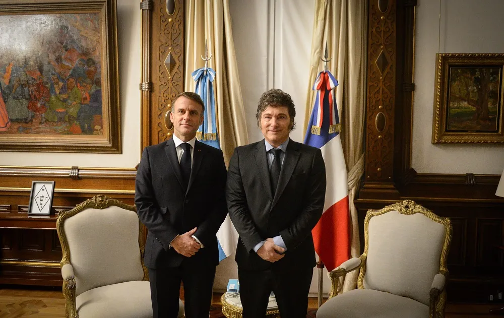 Macron Milei reunion en Argentina