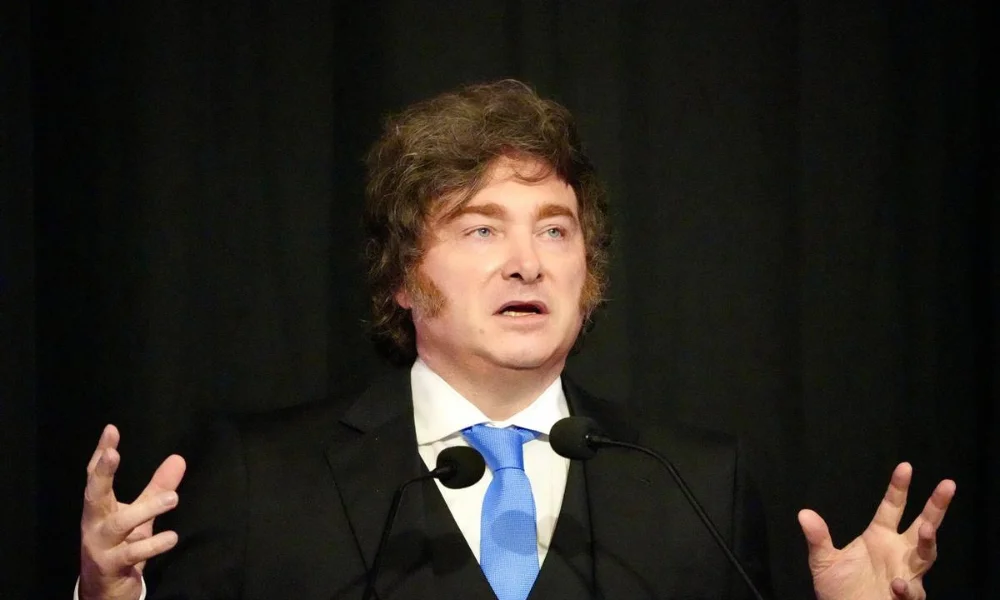 Javier Milei en la Bolsa de Comercio de Córdoba